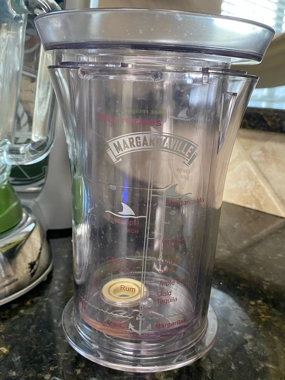 Margaritaville Silver Blender with Blue Lid and Green Base